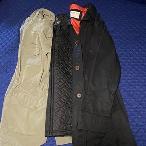 Eddie Bauer- 3 pieces. Rain trench, jacket, vest.